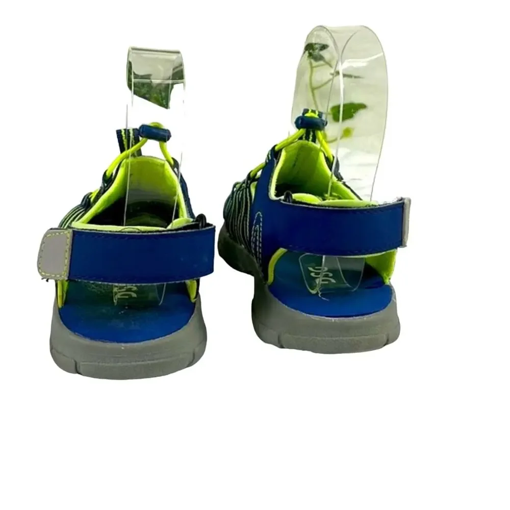 DSG Youth Caged Sandal 12 Youth Navy Blue /Yellow Adjustable Ankle Strap & Top